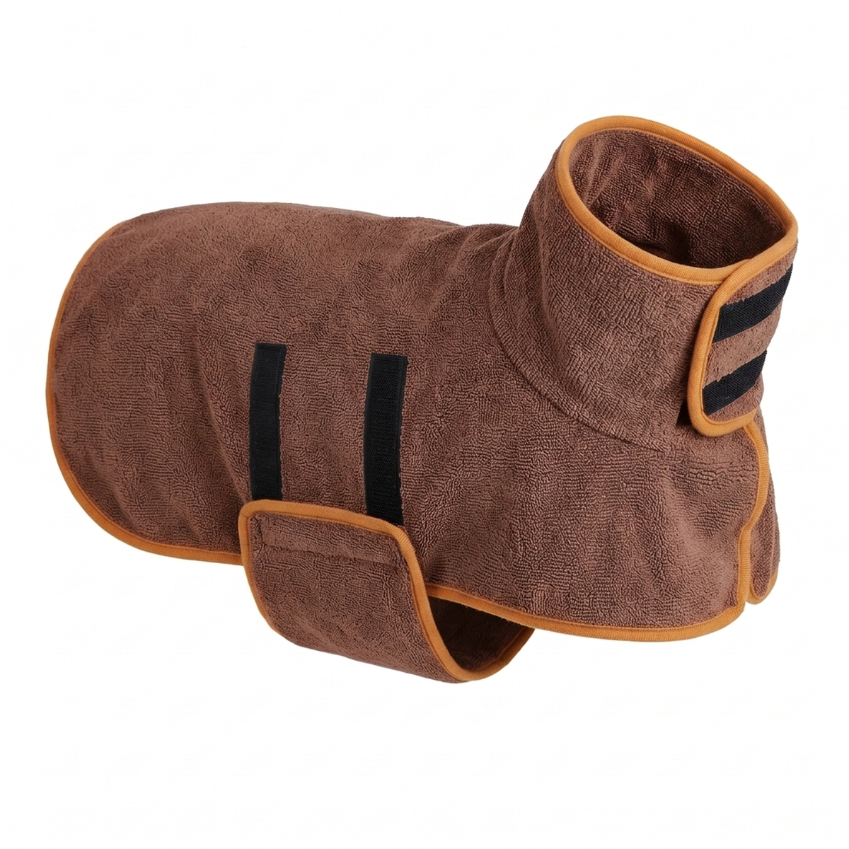 DryKing Hunde-Bademantel aus kaffeebraunem Mikrofaser-Frottee