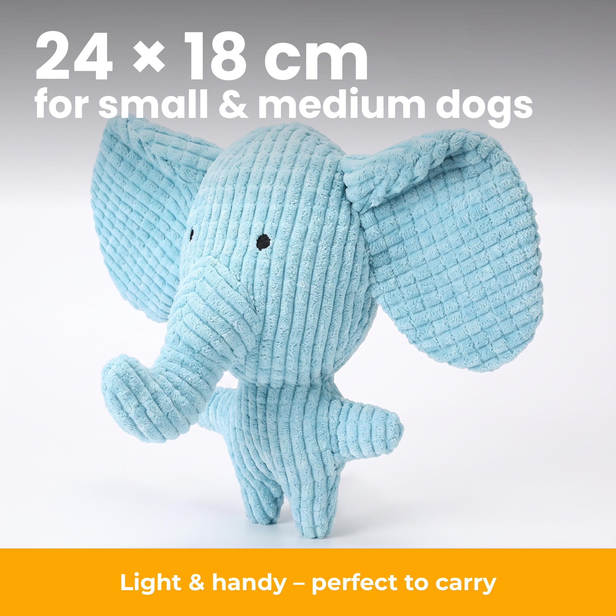 [en] Plush elephant approx. 24 x 18 cm for small and medium dogs
