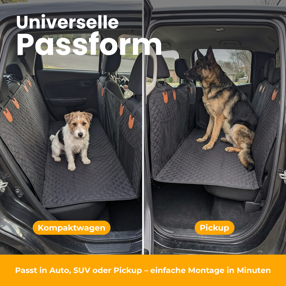 Rücksitzschutz – Universelle Passform in Kompaktwagen und Pickup